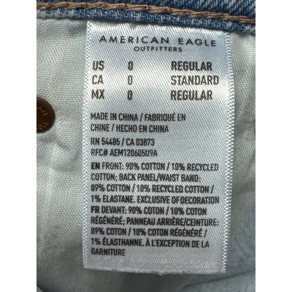 American Eagle Women's Highest Rise Baggy Straight Leg Jeans - Size 0 (27x31.5) - Picture 6 of 6